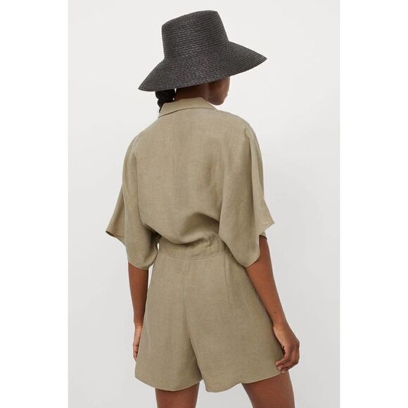 Linen Blend Jumpsuit Romper New Medium - Picture 2 of 4
